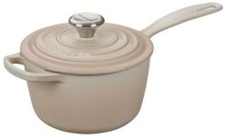 Le Creuset 1.75 Qt. Signature Enameled Cast Iron Saucepan With Stainless Steel Knob | Meringue White