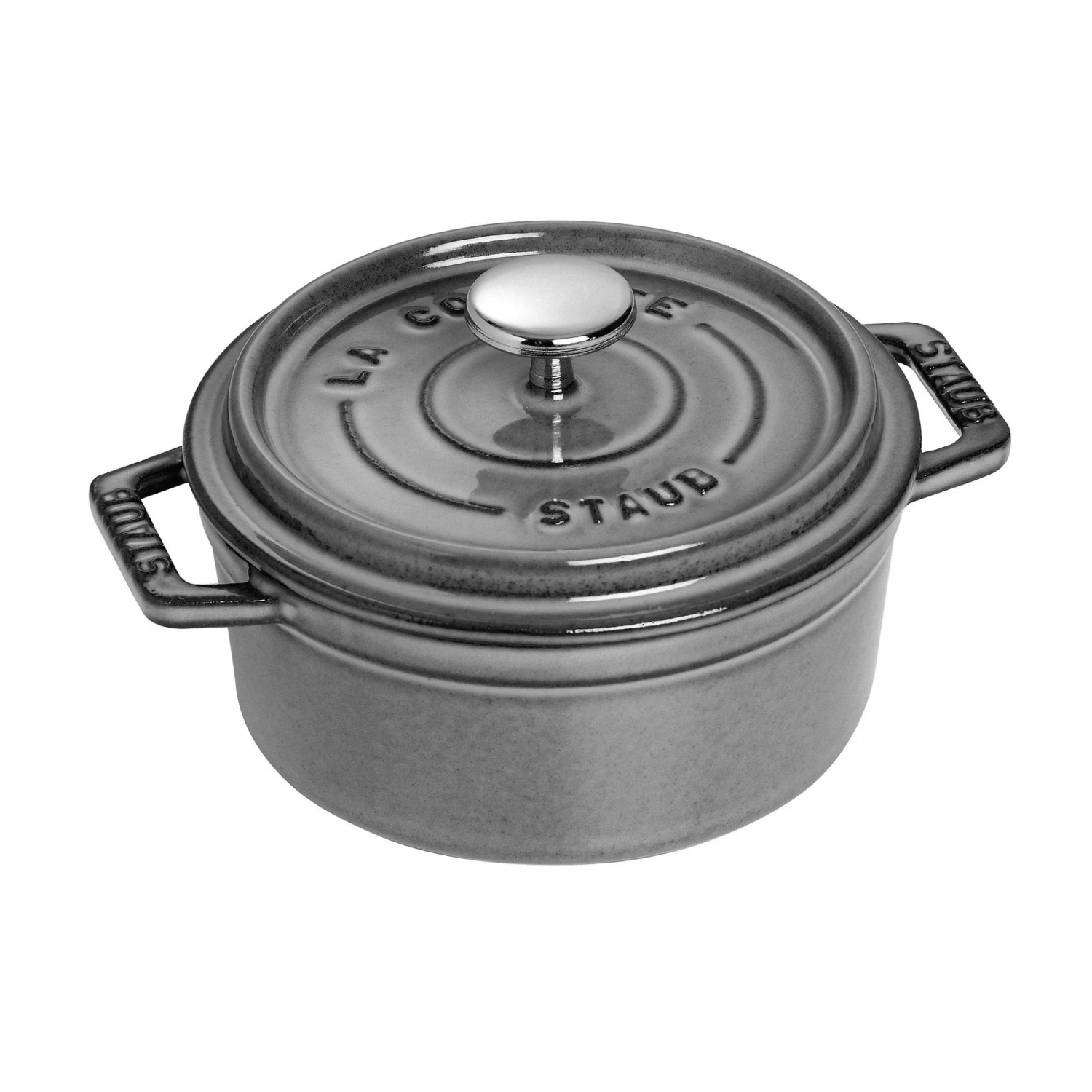 Staub 0.5 Qt. Round Cocotte/Dutch Oven | Graphite Grey