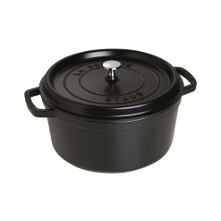 Staub 7 Qt. Round Cocotte/Dutch Oven | Matte Black