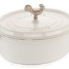 Staub 5.75 Qt. Oval Coq Au Vin Cocotte/Dutch Oven | White -STAUB Shop 1123102 staub coq aus vin cocotte white