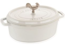 Staub 5.75 Qt. Oval Coq Au Vin Cocotte/Dutch Oven | White