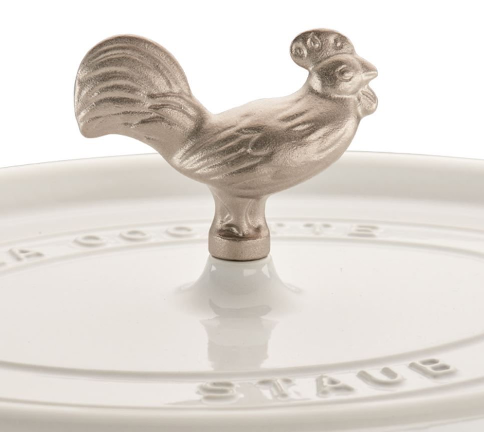 Staub 5.75 Qt. Oval Coq au Vin Cocotte/Dutch Oven | White Staub 5.75 Qt. Oval Coq Au Vin Cocotte/Dutch Oven | White -STAUB Shop 1123102 white coq au vin cocotte staub