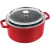 Staub 4 Qt. Round Cocotte/Dutch Oven With Glass Lid | Cherry Red -STAUB Shop 11412406 1