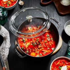 Staub 4 Qt. Round Cocotte/Dutch Oven With Glass Lid | Matte Black -STAUB Shop 11412423 ls 02