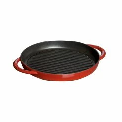 Staub 10" Cast Iron Pure Grill Pan | Cherry Red