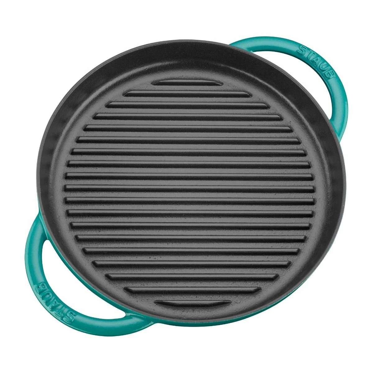 Staub 10" Cast Iron Pure Grill Pan | Turquoise - Image 2