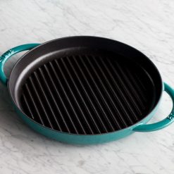 Staub 10" Cast Iron Pure Grill Pan | Turquoise -STAUB Shop 12030105 ls 1 1