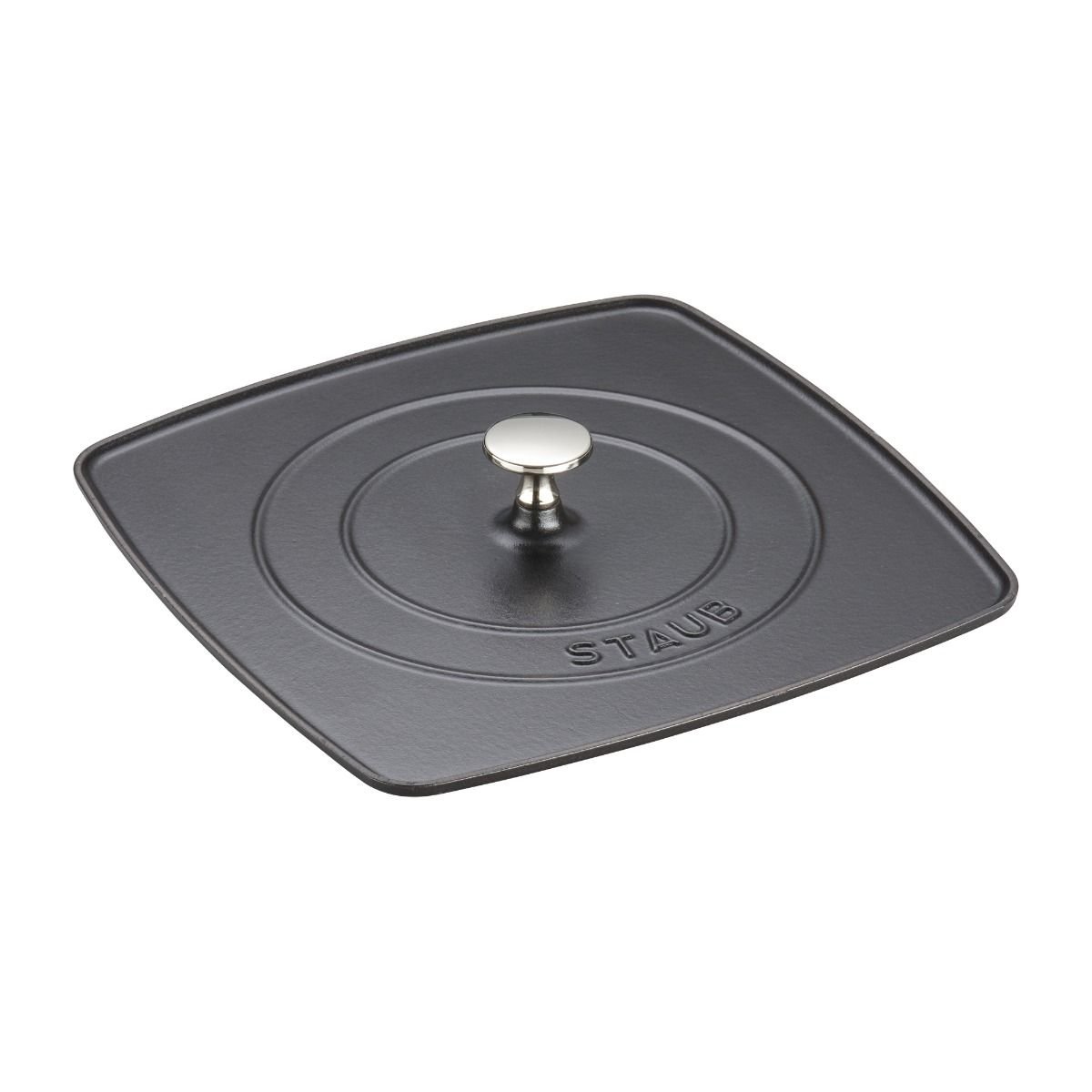 Staub 12" Square Cast Iron Grill Pan & Press Set | Graphite Grey 8 Staub 12" Square Cast Iron Grill Pan & Press Set | Graphite Grey - Image 6