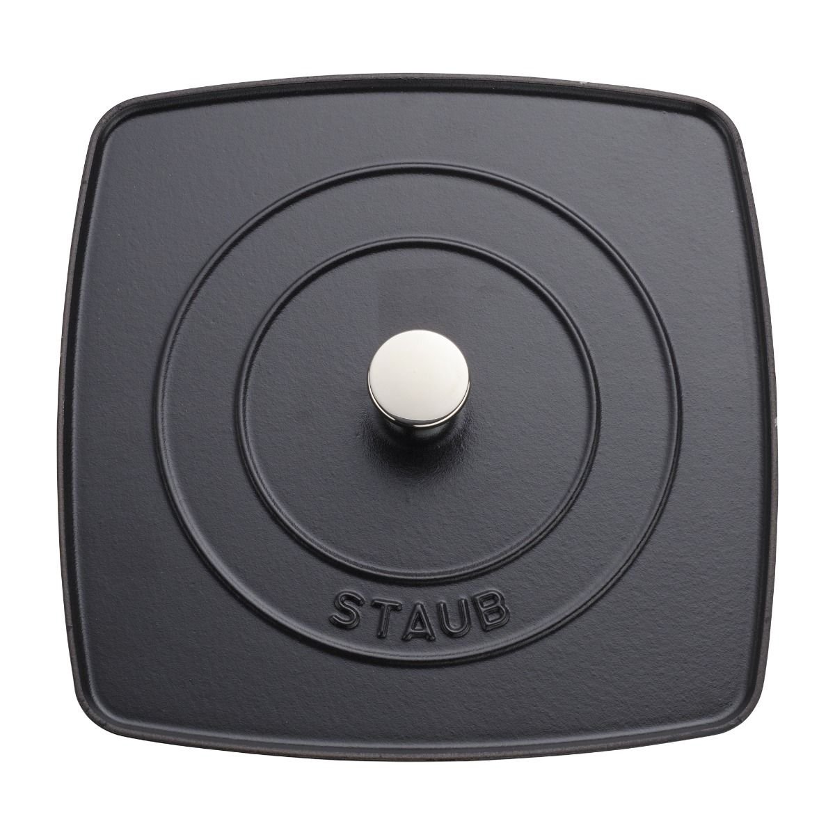 Staub 12" Square Cast Iron Grill Pan & Press Set | Graphite Grey 9 Staub 12" Square Cast Iron Grill Pan & Press Set | Graphite Grey - Image 7