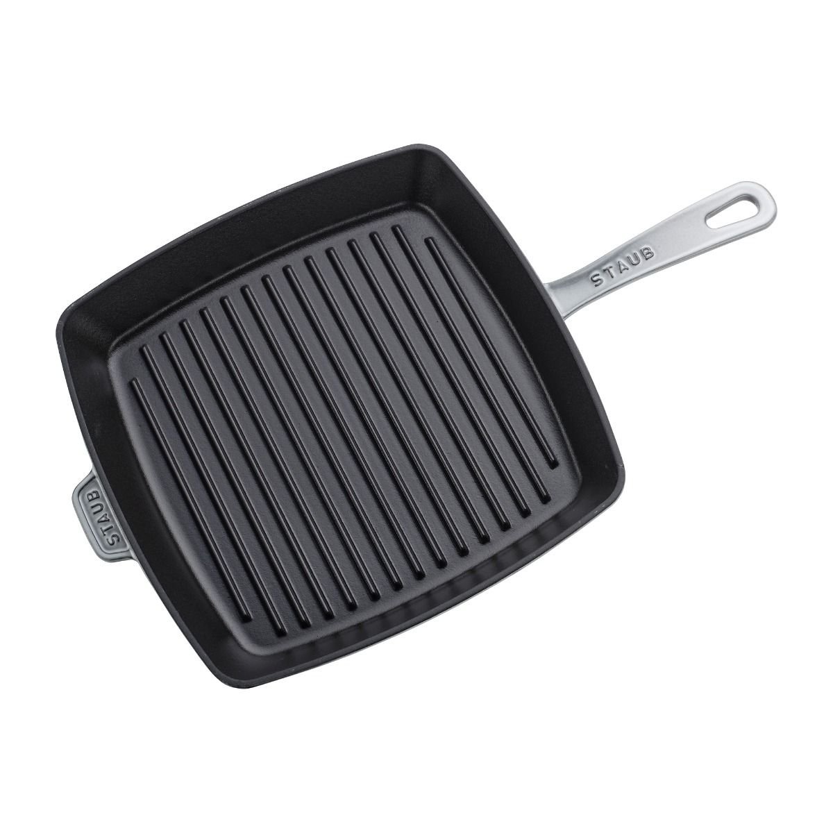 Staub 12" Square Cast Iron Grill Pan & Press Set | Graphite Grey 6 Staub 12" Square Cast Iron Grill Pan & Press Set | Graphite Grey - Image 4