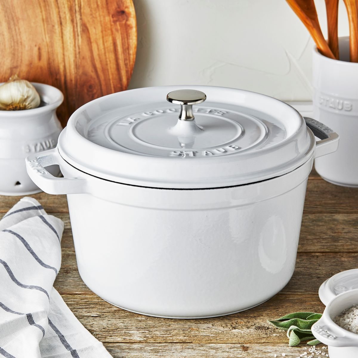 Staub 5 Qt Tall Cocotte | White 5 Staub 5 Qt Tall Cocotte | White - Image 3