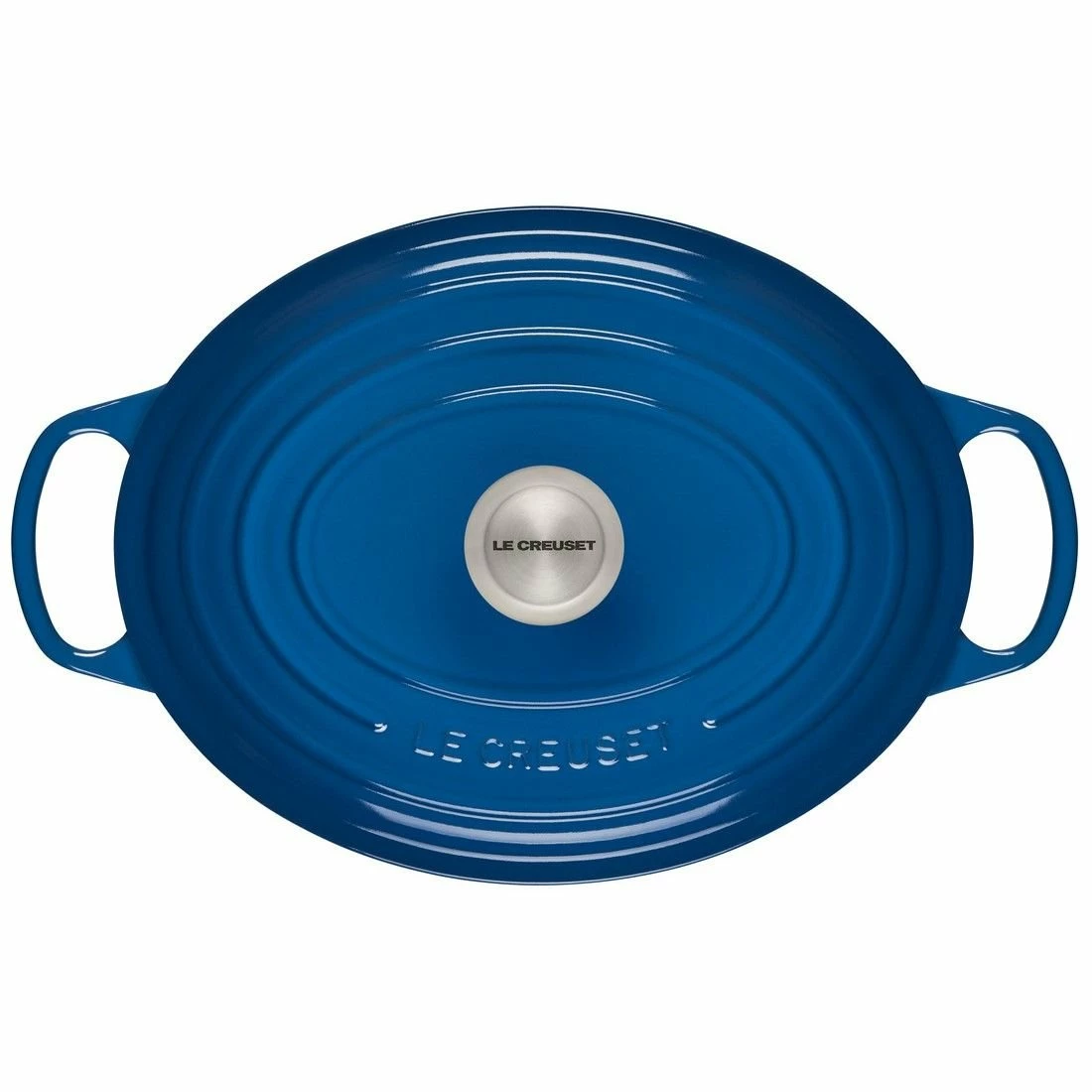 Le Creuset 6.75 Qt. Oval Signature Dutch Oven With Stainless Steel Knob | Marseille Blue - Image 3