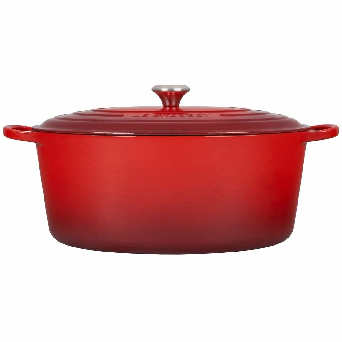 Le Creuset 15.5 Qt. Oval Signature Dutch Oven With Stainless Steel Knob | Cerise/Cherry Red - Image 2