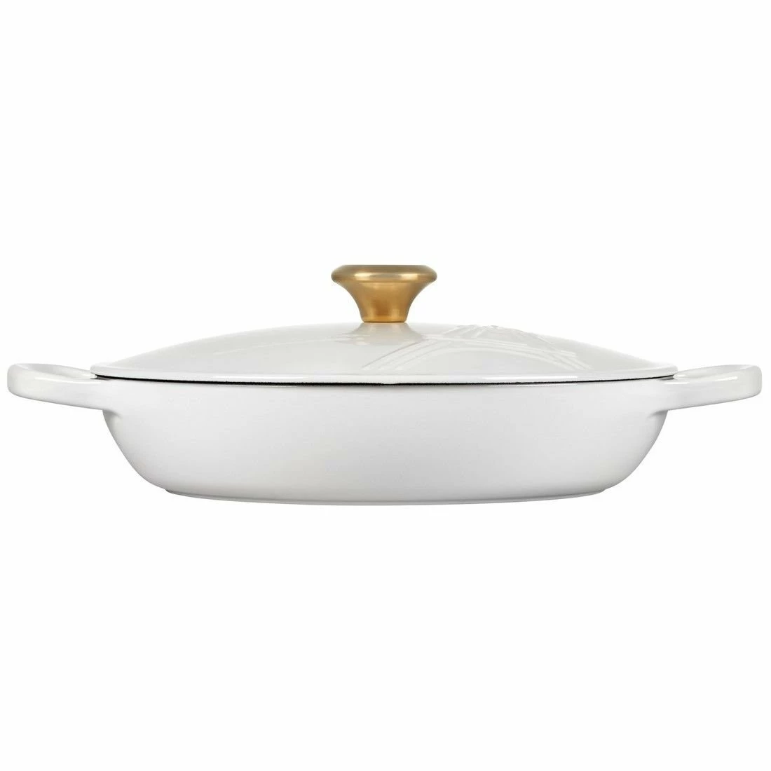 Le Creuset 3.5Qt Signature Braiser Eiffel Tower Collection | White - Image 3