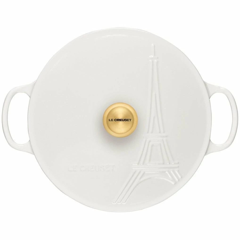 Le Creuset 3.5Qt Signature Braiser Eiffel Tower Collection | White - Image 2