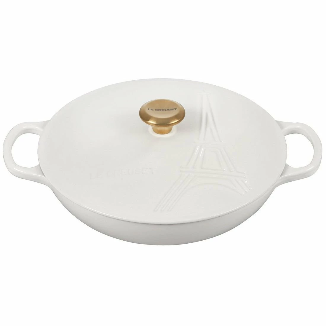 Le Creuset 3.5Qt Signature Braiser Eiffel Tower Collection | White