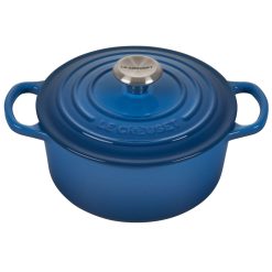 Le Creuset 2 Qt. Round Signature Cast Iron Dutch Oven With Stainless Steel Knob | Marseille Blue