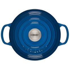 Le Creuset 2 Qt. Round Signature Cast Iron Dutch Oven With Stainless Steel Knob | Marseille Blue -STAUB Shop 1859ss c