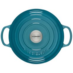 Le Creuset 4.5 Qt. Round Signature Dutch Oven With Stainless Steel Knob | Caribbean Blue -STAUB Shop 2417ss c