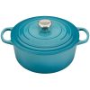 Le Creuset 5.5 Qt. Round Signature Cast Iron Dutch Oven With Stainless Steel Knob | Caribbean Blue 1 Le Creuset 5.5 Qt. Round Signature Cast Iron Dutch Oven With Stainless Steel Knob | Caribbean Blue -STAUB Shop 2617ss