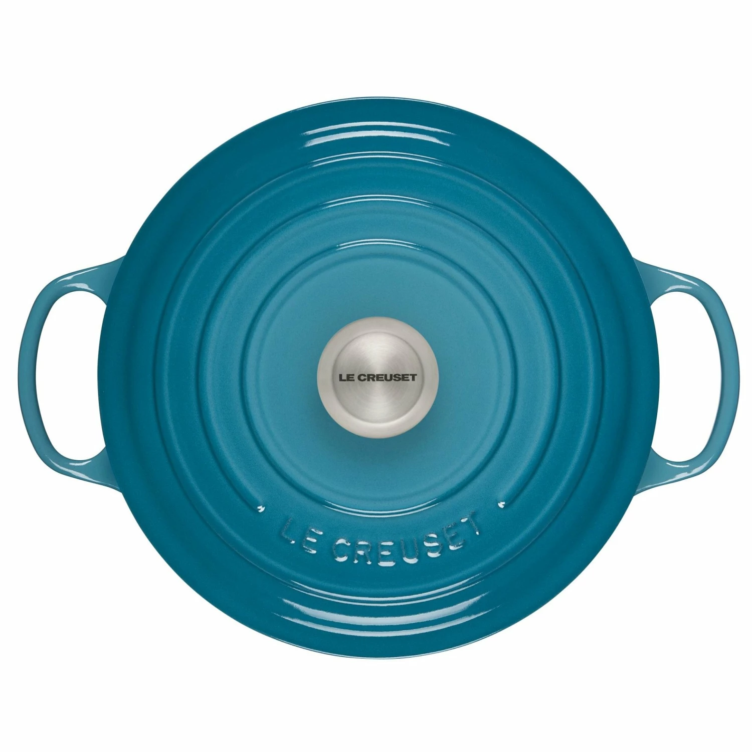 Le Creuset 5.5 Qt. Round Signature Cast Iron Dutch Oven With Stainless Steel Knob | Caribbean Blue - Image 3