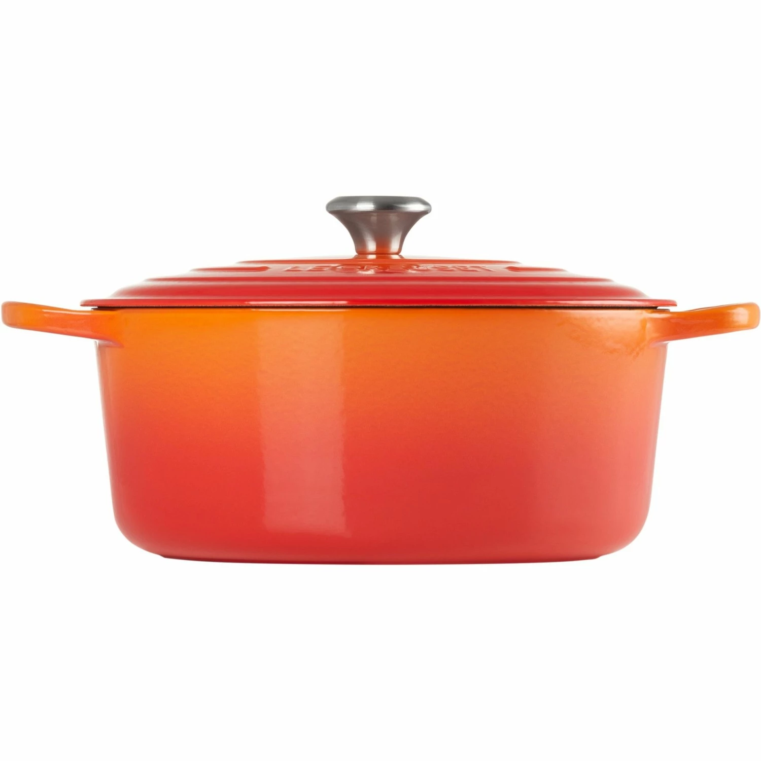Le Creuset 9 Qt. Round Signature Dutch Oven With Stainless Steel Knob | Flame Orange - Image 2