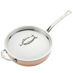 Hestan CopperBond Induction Cookware 5 Qt Covered Essential Pan With Helper Handle 4 Hestan CopperBond Induction Cookware 5 Qt Covered Essential Pan With Helper Handle -STAUB Shop 31601 hcb copperbond 5 qt essential pan top view
