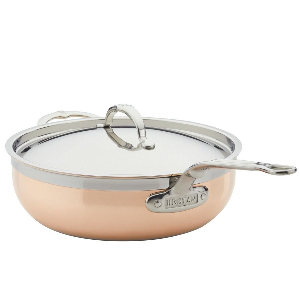Hestan CopperBond Induction Cookware 5 Qt Covered Essential Pan with helper handle Hestan CopperBond Induction Cookware 5 Qt Covered Essential Pan With Helper Handle -STAUB Shop 31601 hcb hestan copperbond 5 qt essential pan