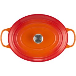Le Creuset 9.5 Qt. Oval Signature Dutch Oven With Stainless Steel Knob | Flame Orange 4 Le Creuset 9.5 Qt. Oval Signature Dutch Oven With Stainless Steel Knob | Flame Orange -STAUB Shop 352ss c