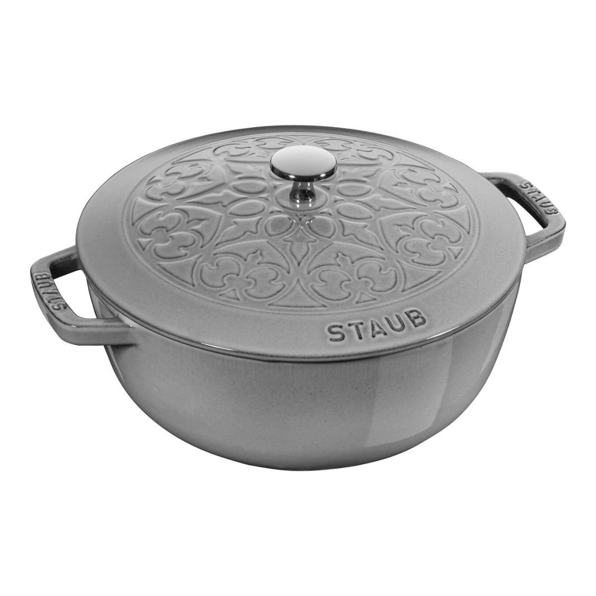 Staub 3.75 Qt Essential French Oven with Lilly Lid | Graphite Grey Staub 3.75 Qt Essential French Oven With Lilly Lid | Graphite Grey -STAUB Shop 40508 673 0 1