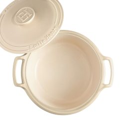 Emile Henry 6-Quart Sublime Stewpot | Creme -STAUB Shop 554760 sublime dutch oven top open