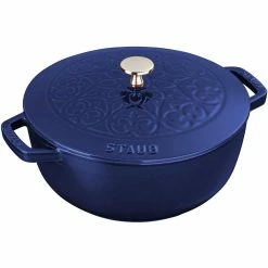Staub 3.75 Qt Essential French Oven With Lilly Lid | Dark Blue