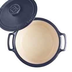 Emile Henry 6-Quart Sublime Stewpot | Indigo -STAUB Shop 664760 sublime dutch oven top open