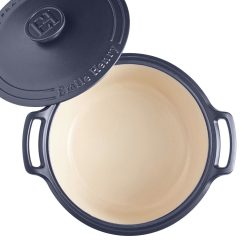 Emile Henry 7.5-Quart Sublime Stewpot | Indigo -STAUB Shop 664770 sublime dutch oven top open