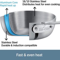 All-Clad D3 Stainless Steel Fry Pan & Lid | 10.5" 4 All-Clad D3 Stainless Steel Fry Pan & Lid | 10.5" -STAUB Shop 71dqcup 5ml. ac sl1500 1 1