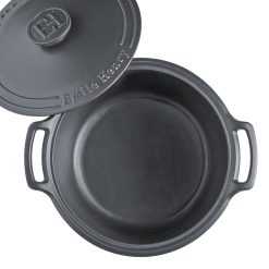 Emile Henry 7.5-Quart Sublime Stewpot | Graphite -STAUB Shop 774770 sublime dutch oven top open