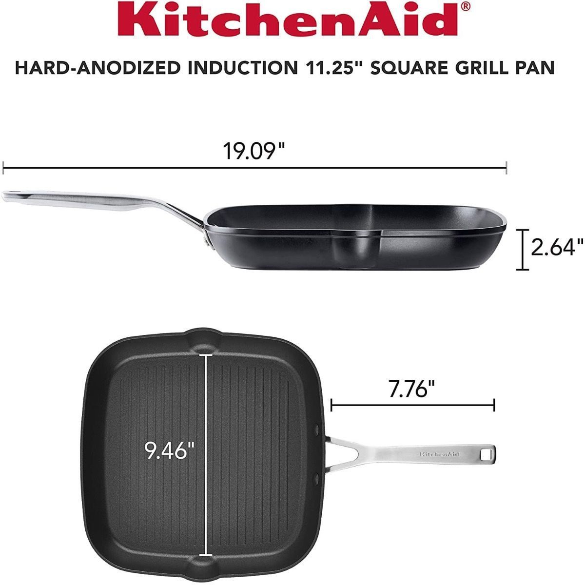 KitchenAid Nonstick Hard Anodized Induction Square Grill Pan/Griddle with Pouring Spouts | 11.25" KitchenAid Non-Electrics KitchenAid Nonstick Hard Anodized Induction Square Grill Pan/Griddle With Pouring Spouts | 11.25" -STAUB Shop 81qsnwzbekl. ac sl1500 1