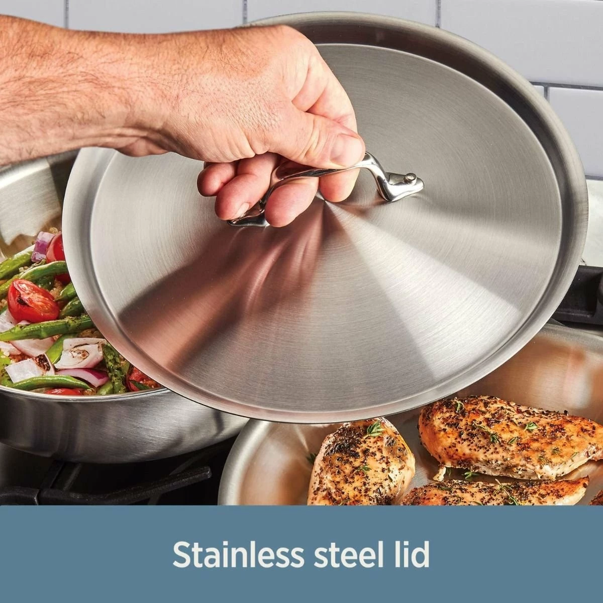 All-Clad D3 Stainless Steel 3-Quart Sauce Pan With Lid - Image 4