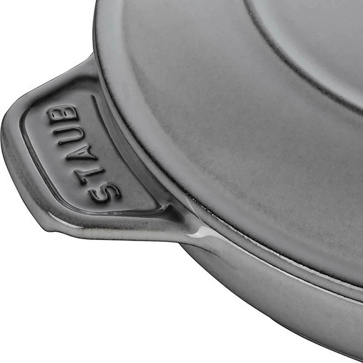 Staub 24 Oz Round Covered Braiser | Graphite Grey - Image 2