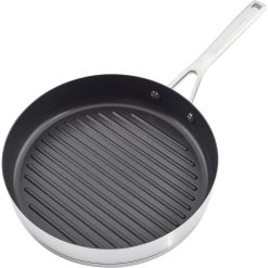 KitchenAid Non-Electrics KitchenAid 10.25" Stainless Steel 3-Ply Round Grill Pan | Nonstick