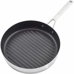 KitchenAid Non-Electrics KitchenAid 10.25" Stainless Steel 3-Ply Round Grill Pan | Nonstick
