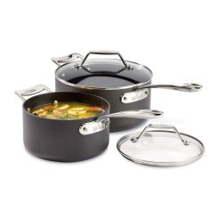 All-Clad Essentials Nonstick Hard Anodized Sauce Pan Set | 2-Piece