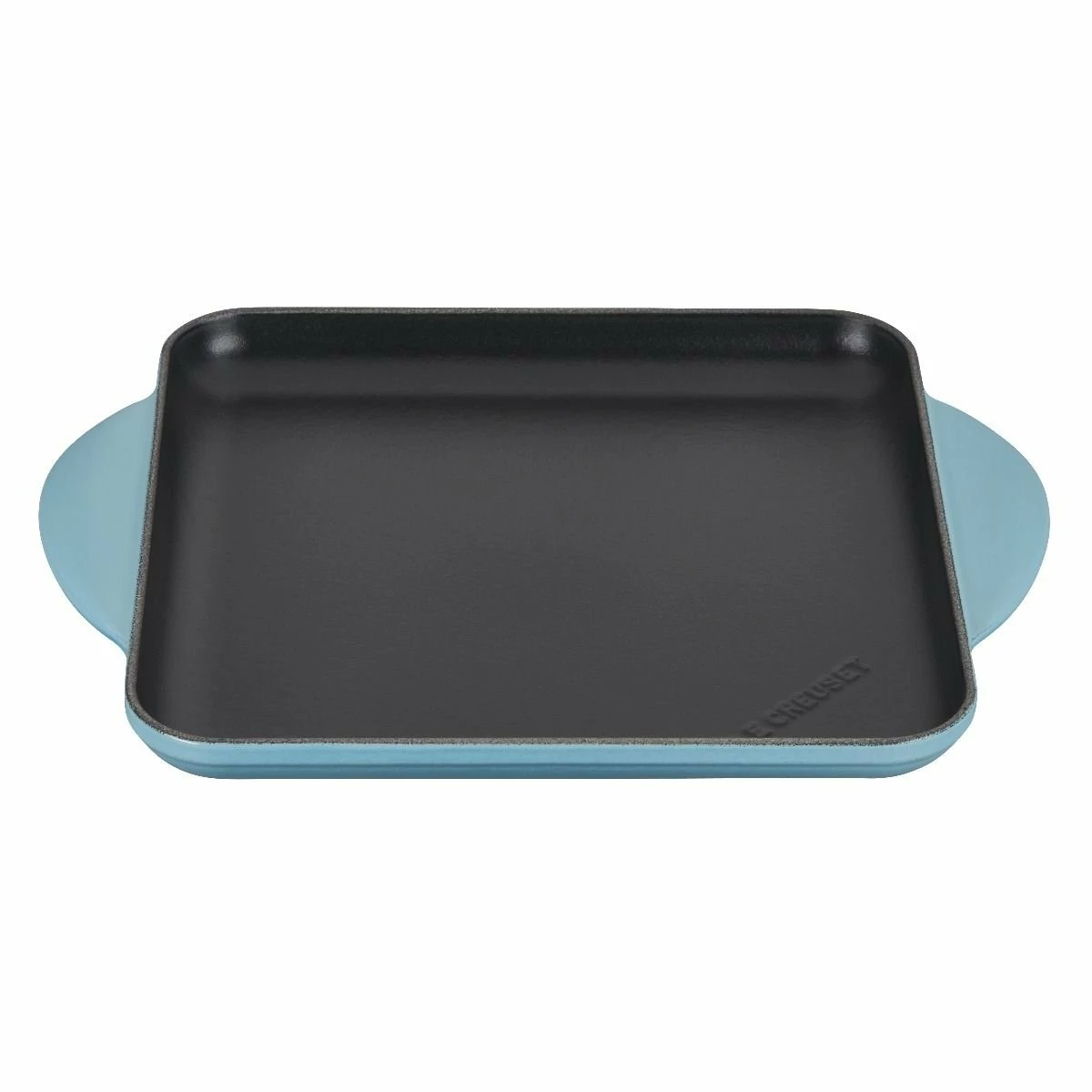 Le Creuset 9.5" Square Signature Enameled Cast Iron Griddle Pan | Caribbean Blue