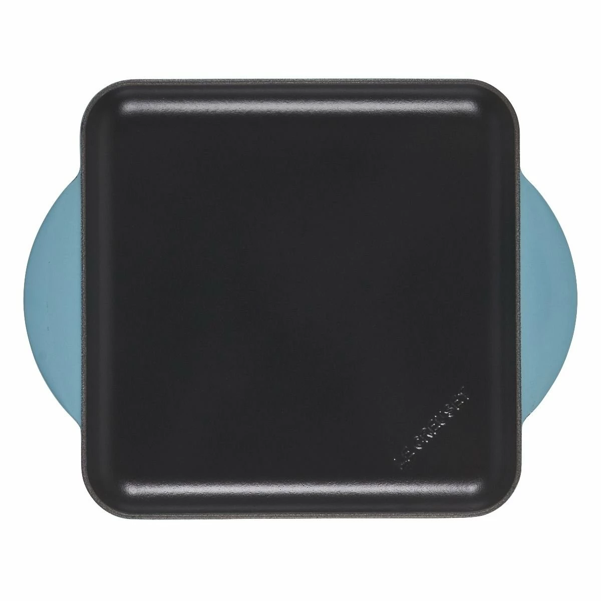 Le Creuset 9.5" Square Signature Enameled Cast Iron Griddle Pan | Caribbean Blue - Image 2