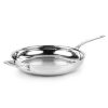 Cuisinart Custom-Clad 5-Ply Stainless Steel Fry Pan With Helper Handle | 12" 2 Cuisinart Custom-Clad 5-Ply Stainless Steel Fry Pan With Helper Handle | 12" -STAUB Shop cc522 30h