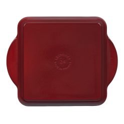 Le Creuset 9.5" Square Signature Enameled Cast Iron Grill Pan | Cerise/Cherry Red -STAUB Shop cerisegrill2