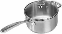Chantal 21 Steel Induction Saucepan W/ Glass Lid - 3.5 Quart