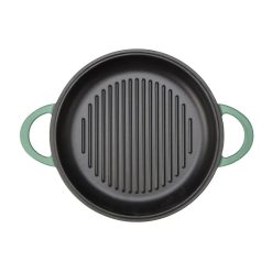 Cuisinart Chef's Classic Enameled Cast Iron 2-in-1 Multipurpose Set | Sage Green 11 Cuisinart Chef's Classic Enameled Cast Iron 2-in-1 Multipurpose Set | Sage Green -STAUB Shop ci5528 2sg grillpan topview