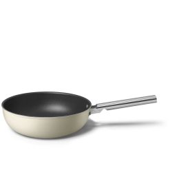 SMEG 12" Nonstick Wok | Cream -STAUB Shop ckfw3001crm 3
