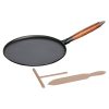 Staub 11" Cast Iron Crepe Pan With Spreader & Spatula | Matte Black 2 Staub 11" Cast Iron Crepe Pan With Spreader & Spatula | Matte Black -STAUB Shop crepe pan with spreader and spatula 11 black matte 22 compressed 1